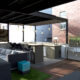 Rooftop deck with pergola and outdoor seating chicago