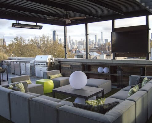 Rooftop lounge with tv chicago il