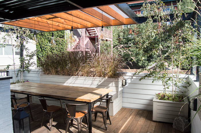 Pergola with dining table wicker park chicago