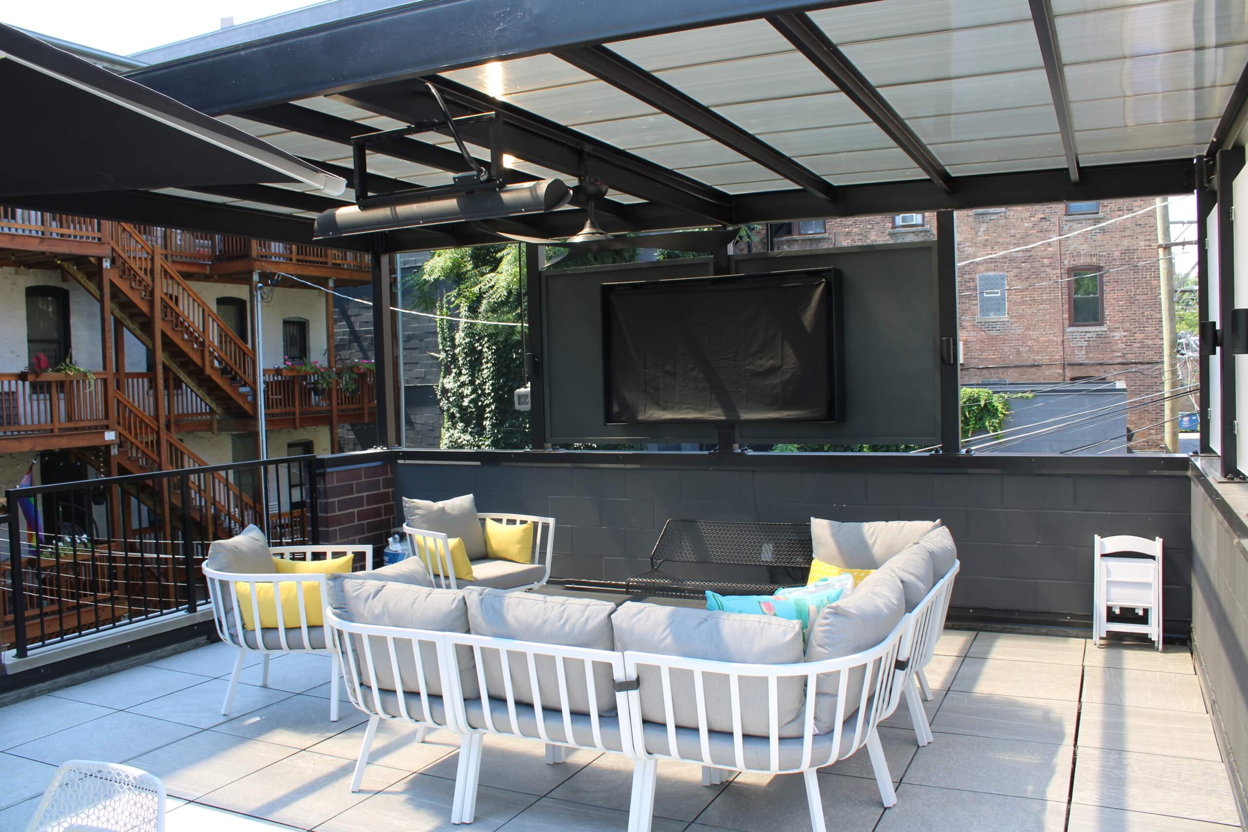 Roof Deck With TV Roof Deck With TV Chicago Lakeview chicago il