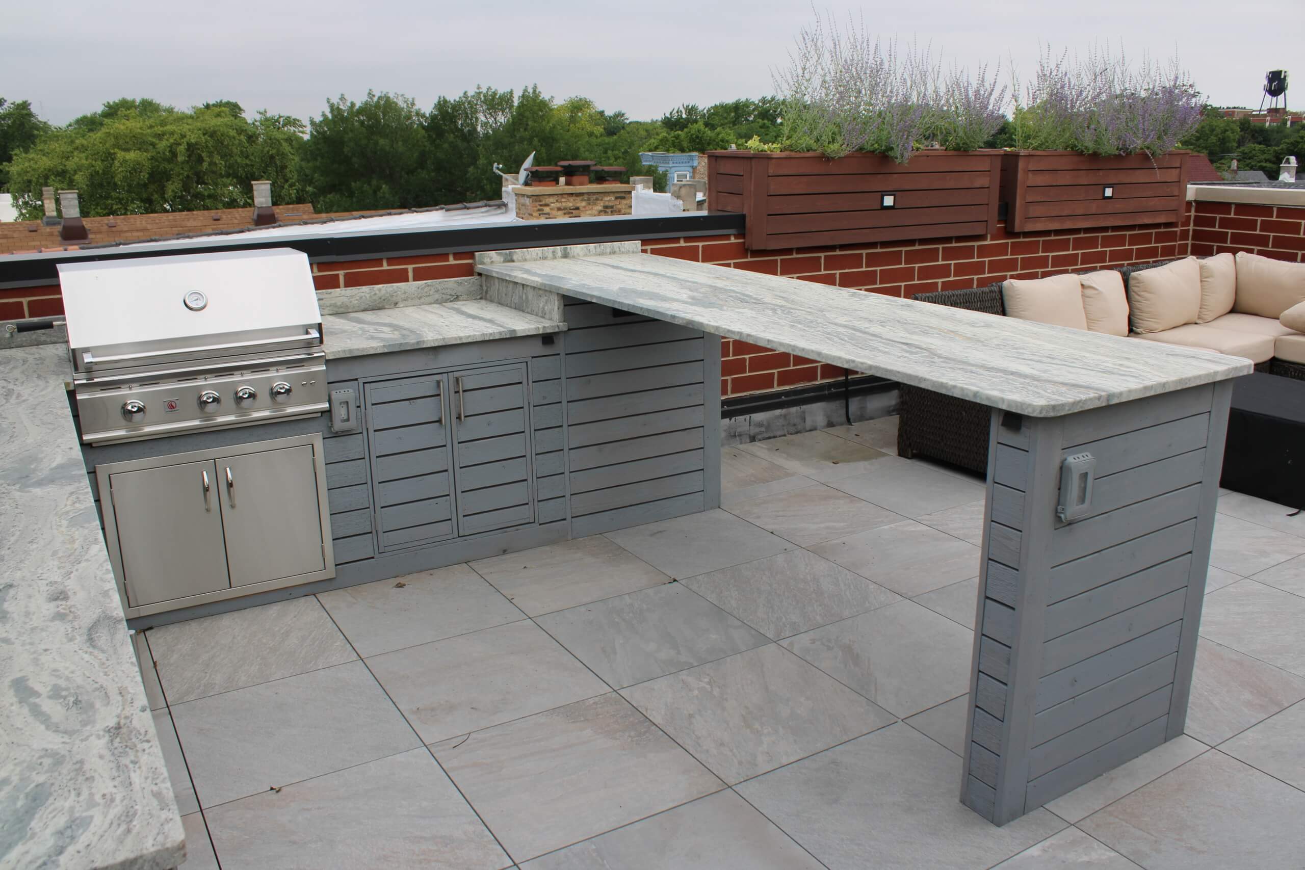 Outdoor kitchen on roof deck chicago il