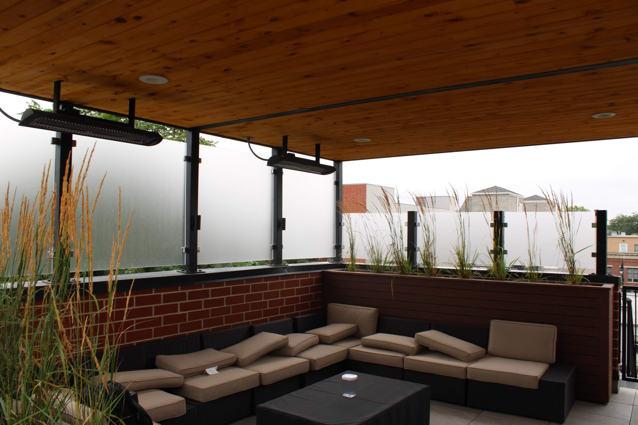 Roof deck with pergola and planters chicago il
