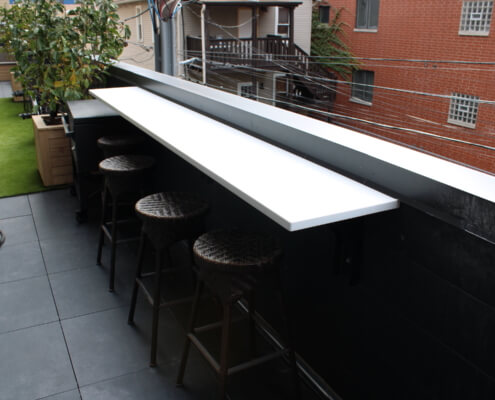 rooftop balcony with bar seating high top bar wicker park chicago