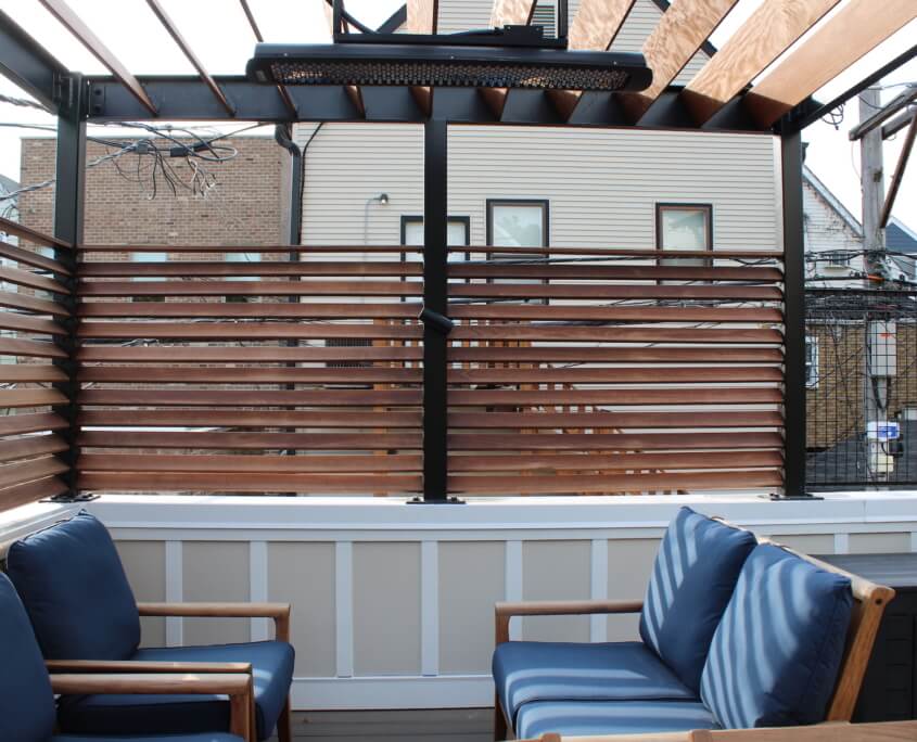 Garage roof deck privacy screening lincoln park chicago il