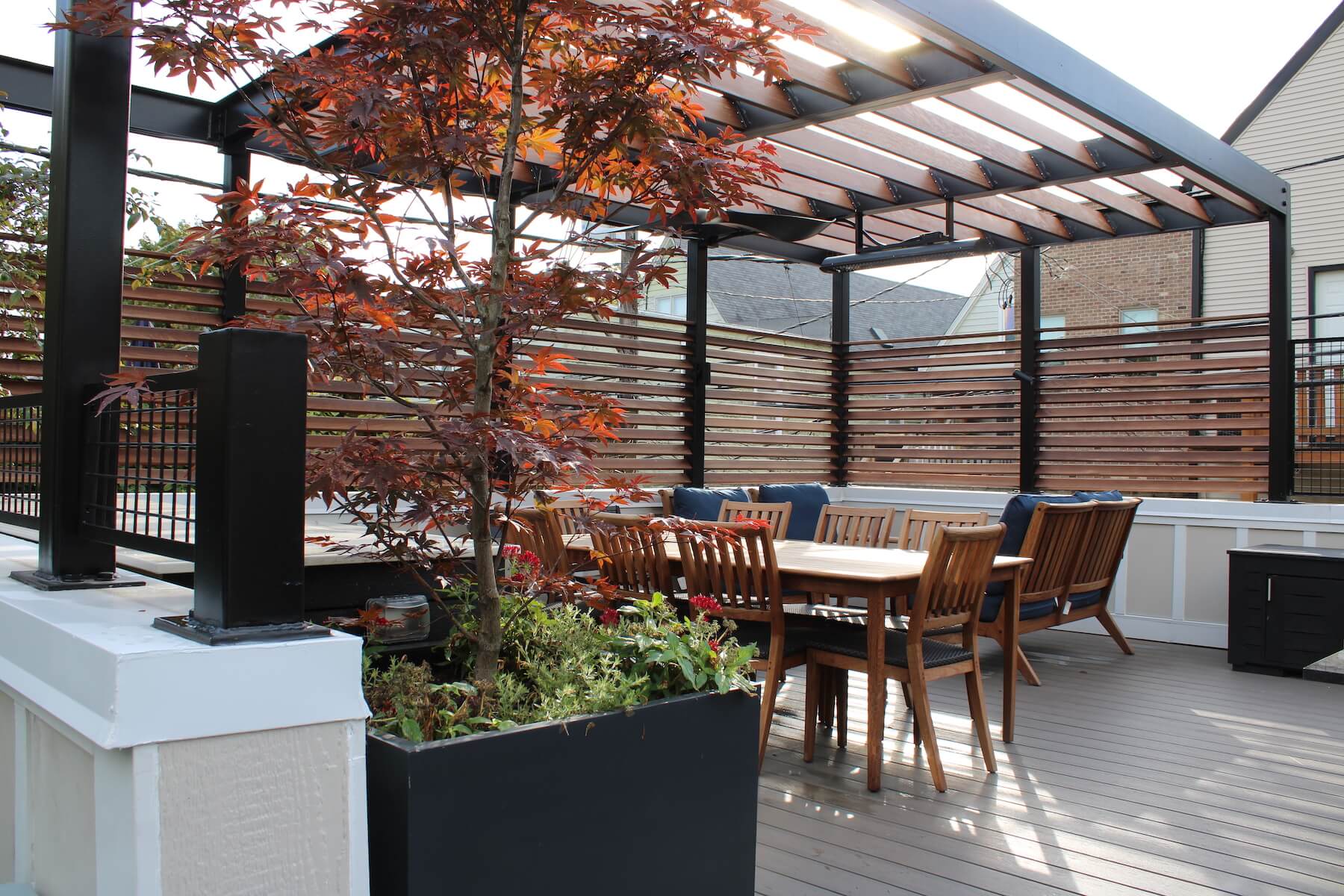 Garage roof deck with dining lincoln park chicago il