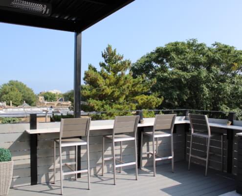 Rooftop deck bar and pergola ravenswood chicago il