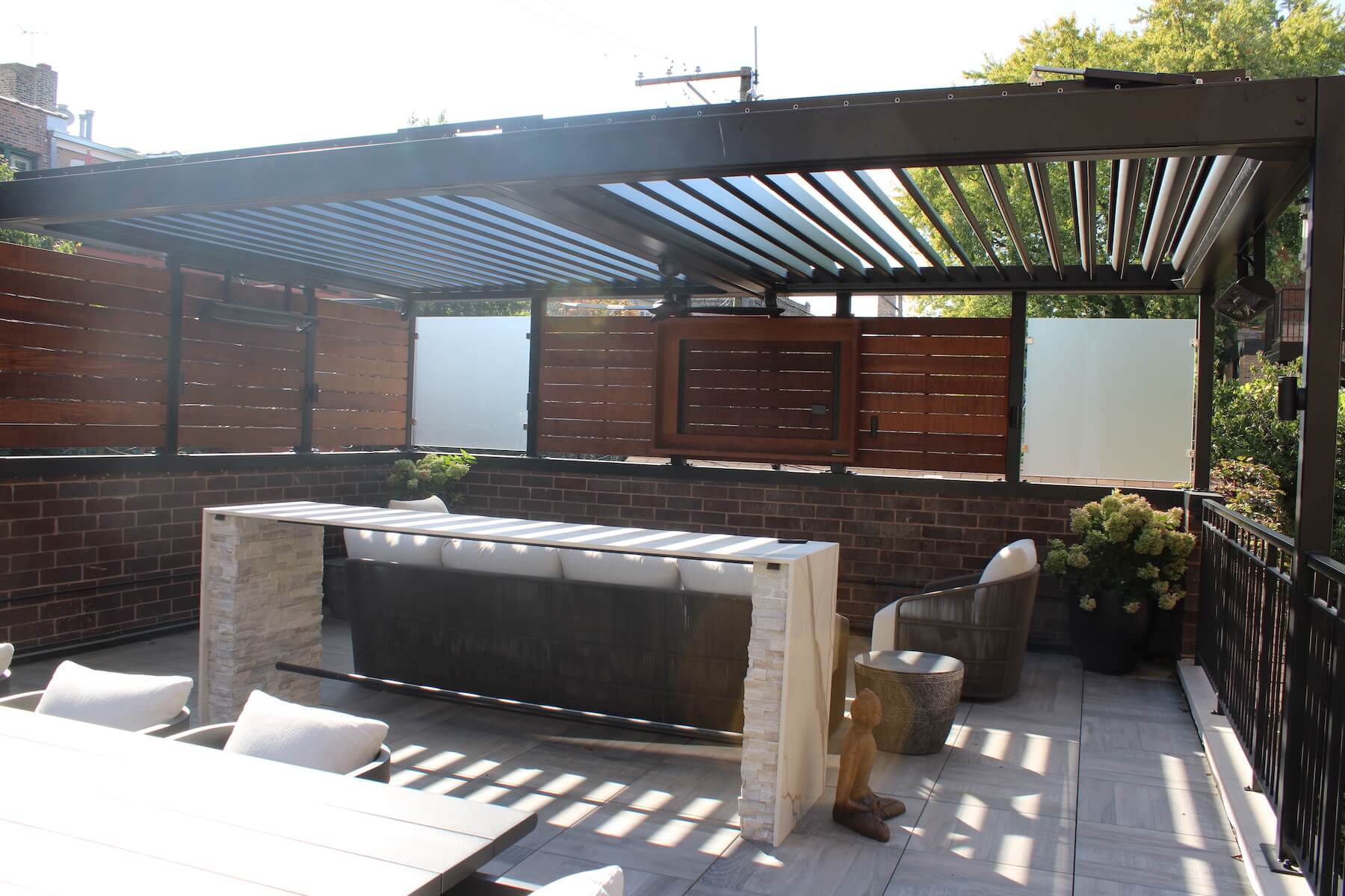 Garage Deck Enclave With Waterfall Countertops - Lake View, Chicago, IL ...