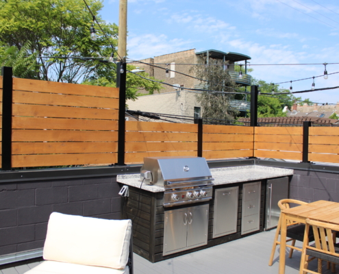 Outdoor Kitchen String Lighting east village chicago