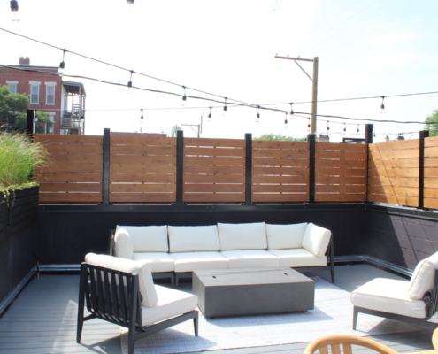 Fire Pit Lounge With String Lighting east village chicago