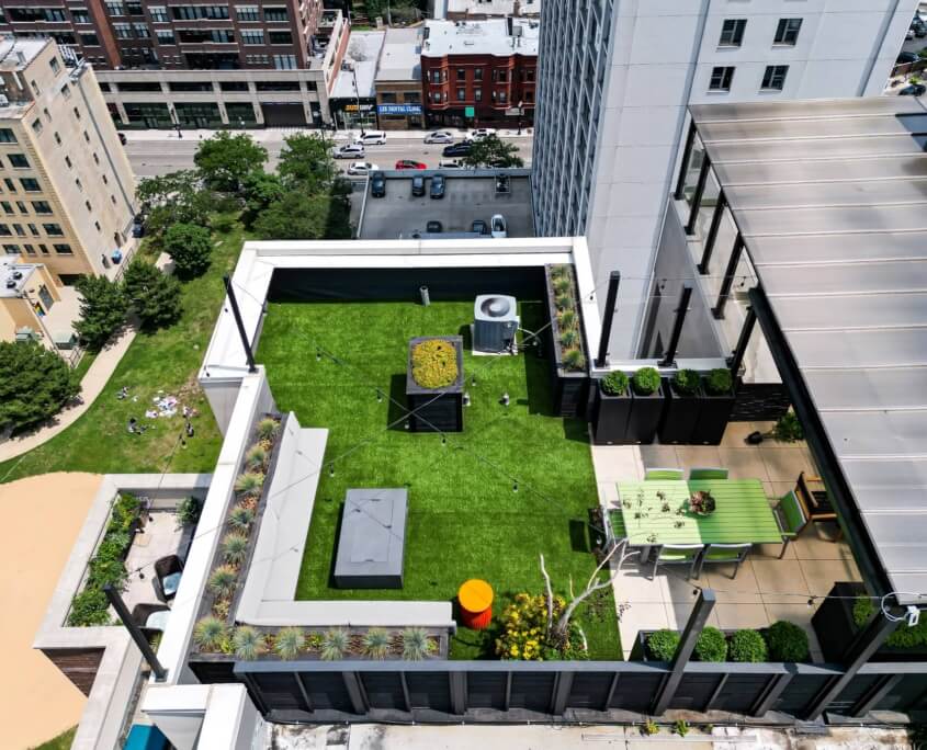Birdseye view of rooftop