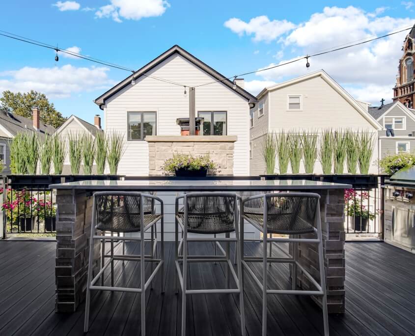 Rooftop deck custom planters