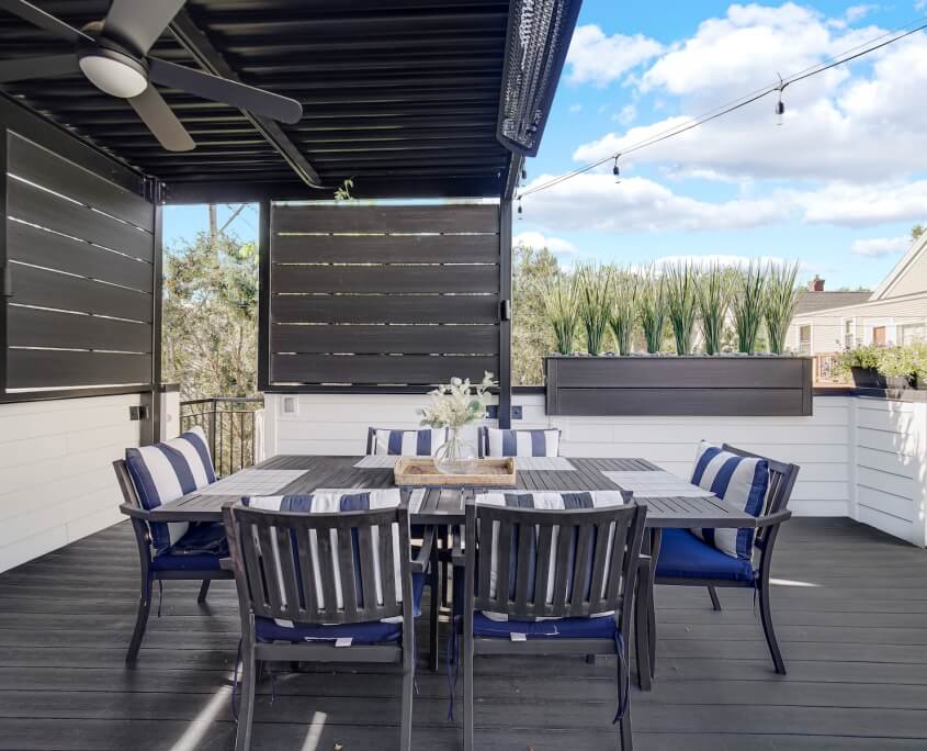 rooftop dining area fan